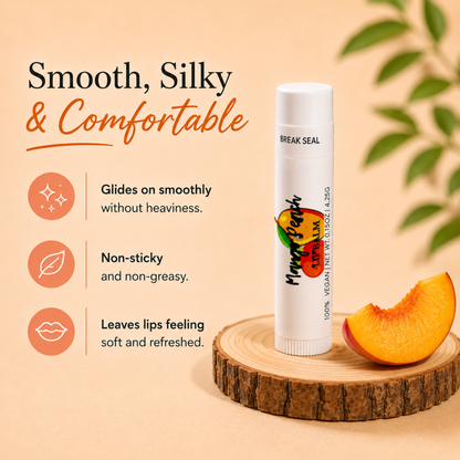 Mango Peach Lip Balm – Tropical Mango & Juicy Peach Moisturizing Lip Balm, Unsweetened, 0.15 oz