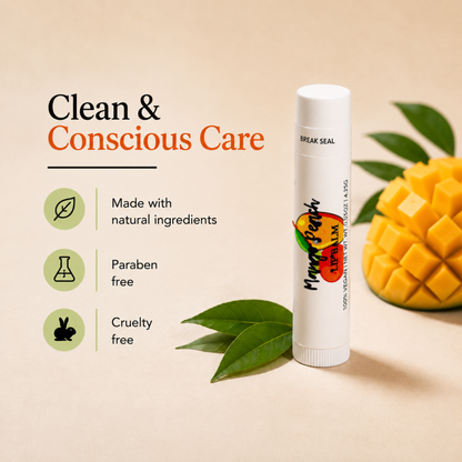 Mango Peach Lip Balm – Tropical Mango & Juicy Peach Moisturizing Lip Balm, Unsweetened, 0.15 oz