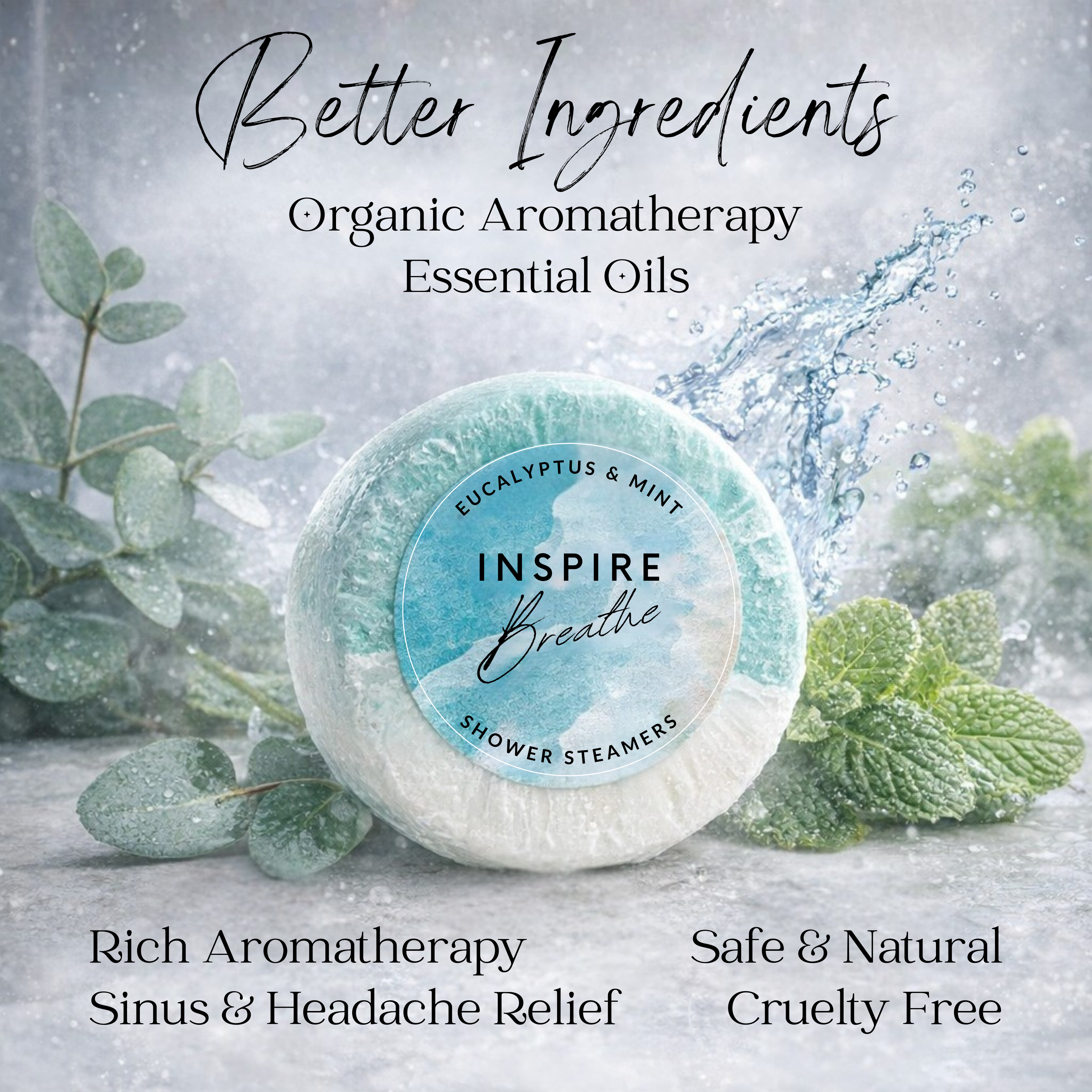 EvolutionUSA Inspire Breathe Shower Steamers – 15 Mint & Eucalyptus Shower Steamers for Women & Men, Vapor Shower Tablets, Self Care Shower Bombs, Lush Gift Mothers Day, Easter, Birthday, Valentines