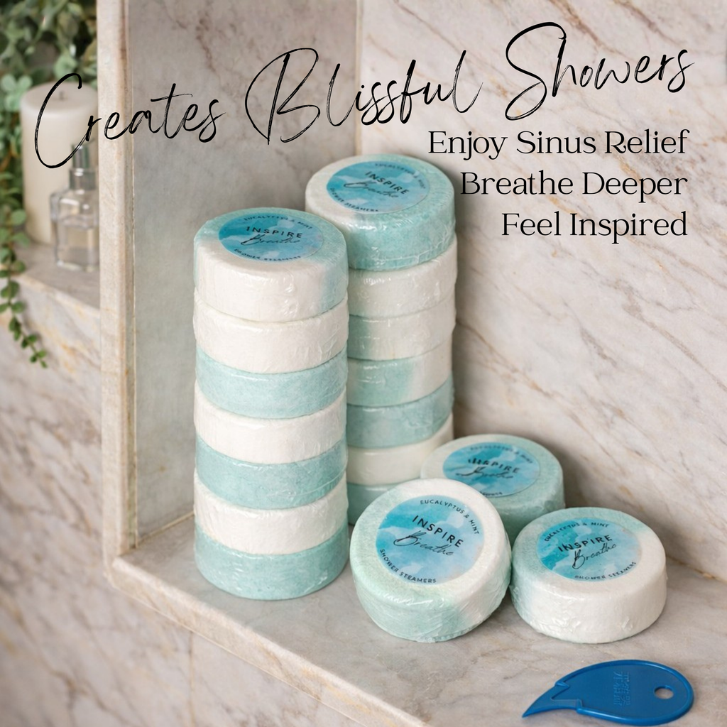 EvolutionUSA Inspire Breathe Shower Steamers – 15 Mint & Eucalyptus Shower Steamers for Women & Men, Vapor Shower Tablets, Self Care Shower Bombs, Lush Gift Mothers Day, Easter, Birthday, Valentines