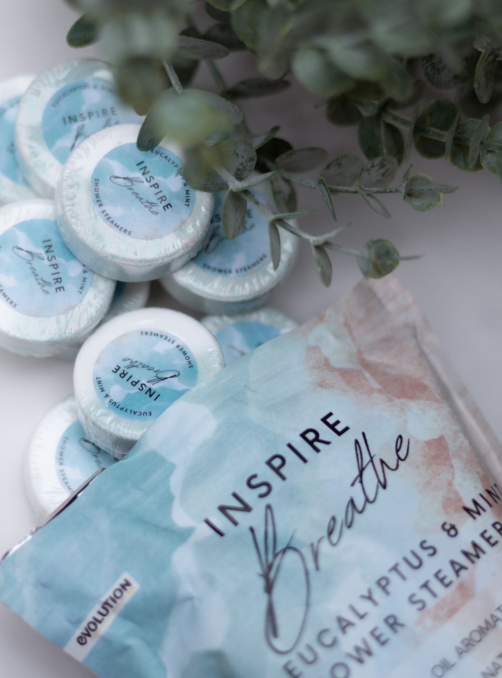EvolutionUSA Inspire Breathe Shower Steamers – 15 Mint & Eucalyptus Shower Steamers for Women & Men, Vapor Shower Tablets, Self Care Shower Bombs, Lush Gift Mothers Day, Easter, Birthday, Valentines