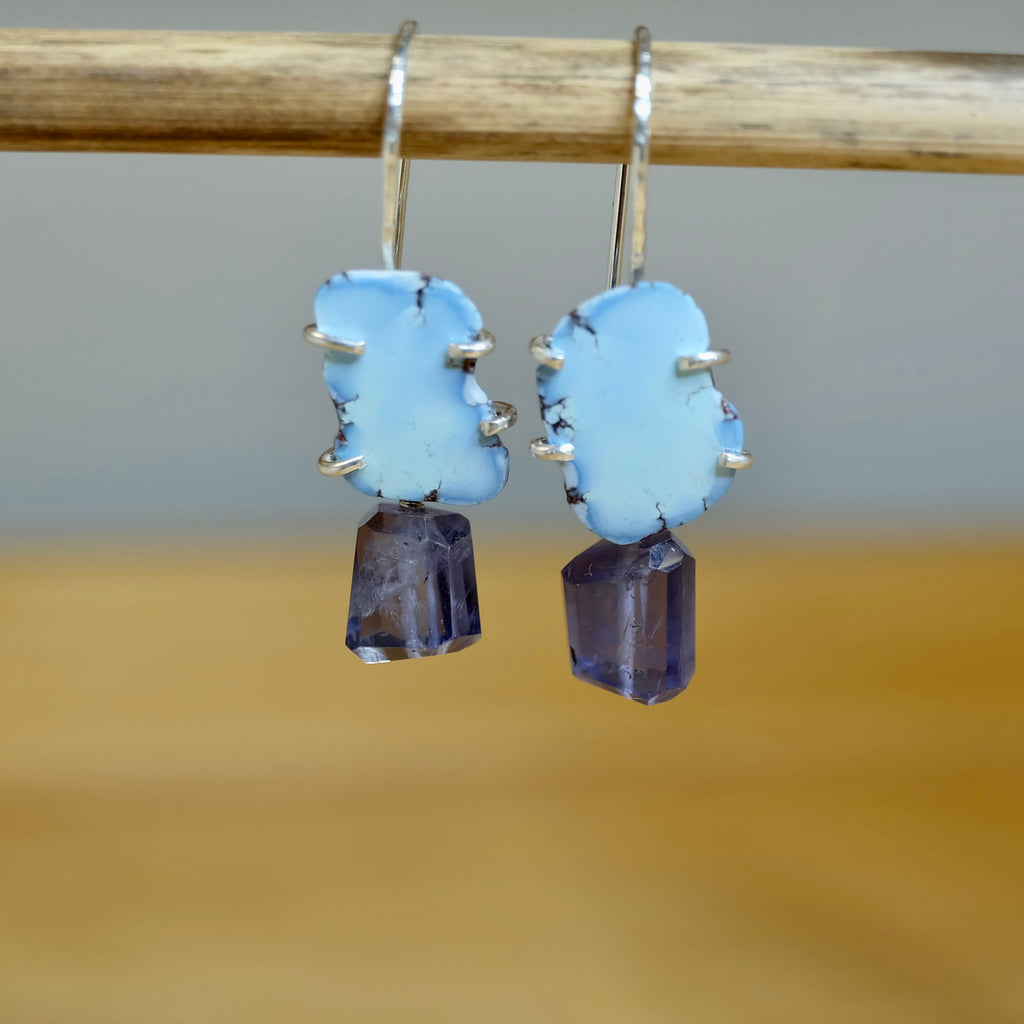 Iolite Golden Hills Turquoise Dangle Earrings