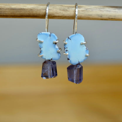 Iolite Golden Hills Turquoise Dangle Earrings