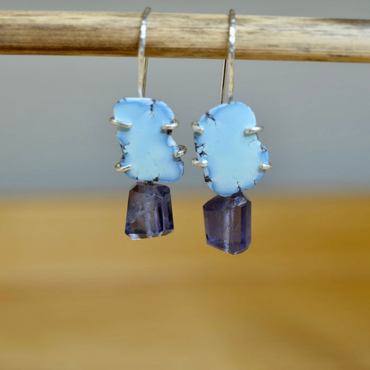 Iolite Golden Hills Turquoise Dangle Earrings