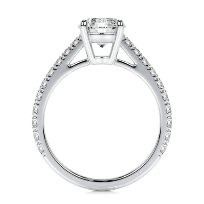 Round Brilliant Lab Grown Diamond Channel Setting Engagement Ring (F/VS) in 14K White Gold