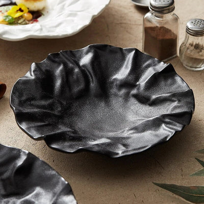 Japanese-Inspired Ripple Deep Ceramic Dish | 3CARATS