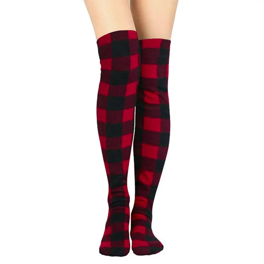 Over the Knee Fleece Socks - Lumberjack