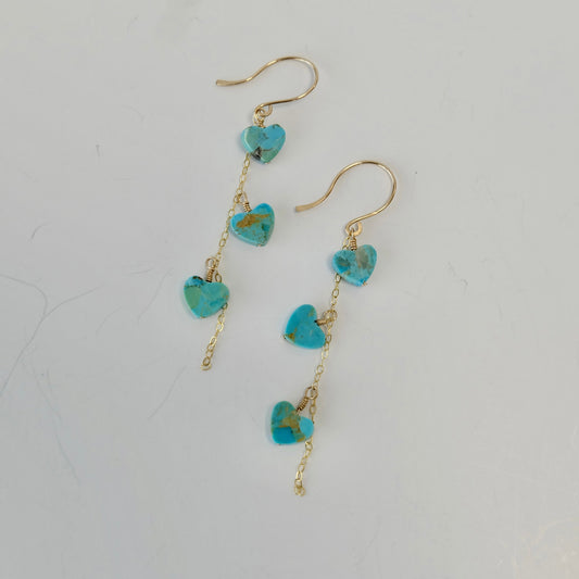 Turquoise Heart Earrings