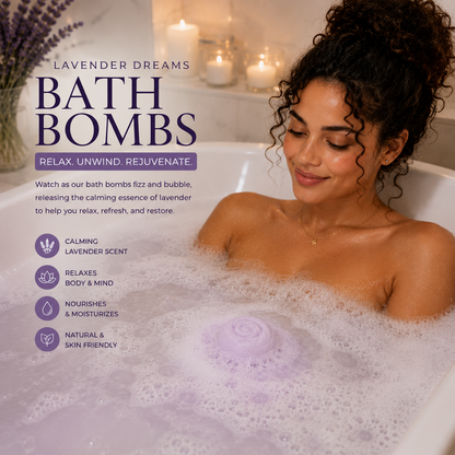 EvolutionUSA 12pc Lavender Dreams Bath Bombs for Women