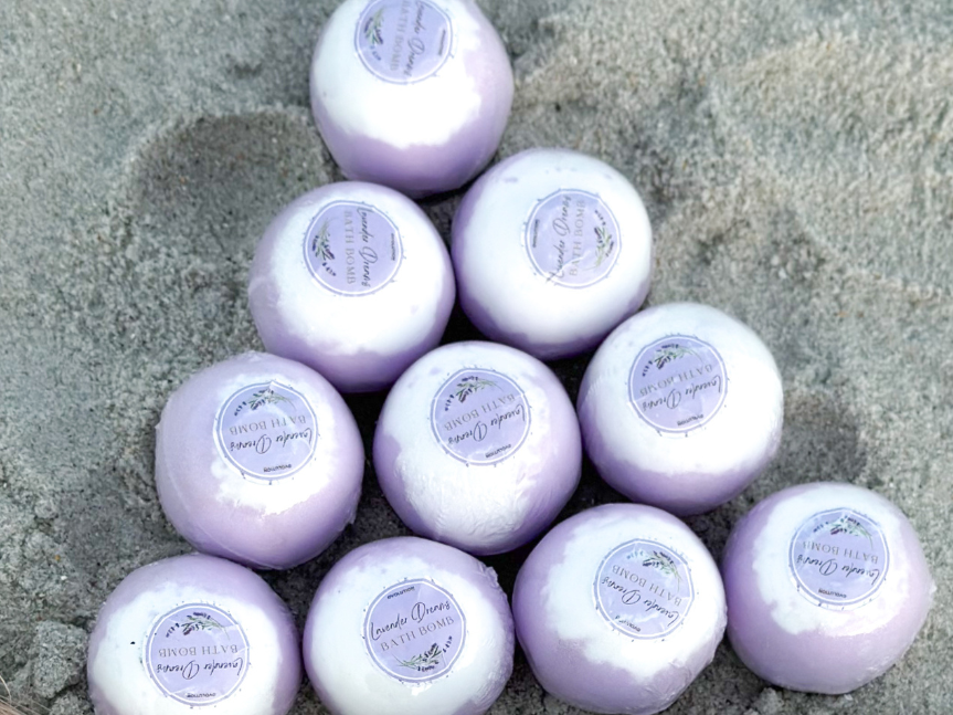 EvolutionUSA Lavender Dreams Bath Bombs for Women – 12 Organic Flower Bath Fizzer, Lush Lavender Bath Bombs for Girls, Womens Bathbomb, Lush Gift for Valentine, Easter, Birthday, Mothers Day, Self Care