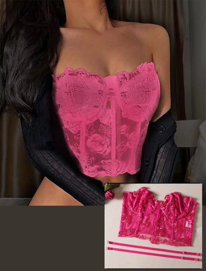 Ladies  Lace Sexy Lace Strapless Corset