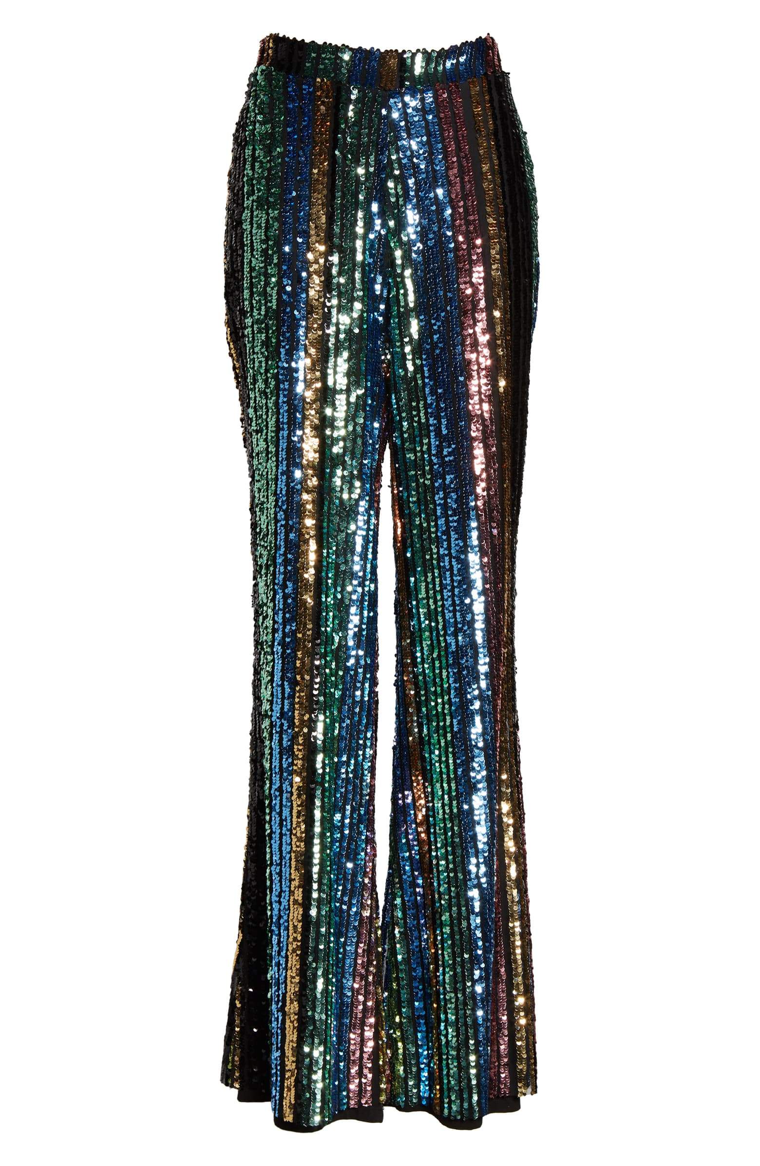 Leigh High Waisted Striped Sequin Pants