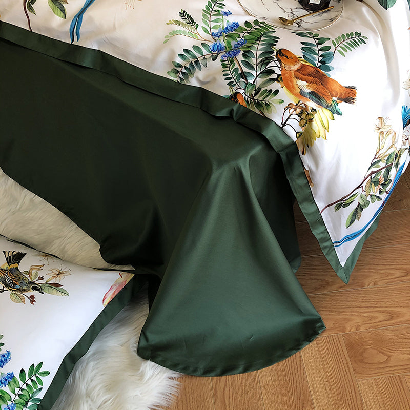 Luxury Birds Garden Long-Staple Cotton Bedding Set | 3CARATS