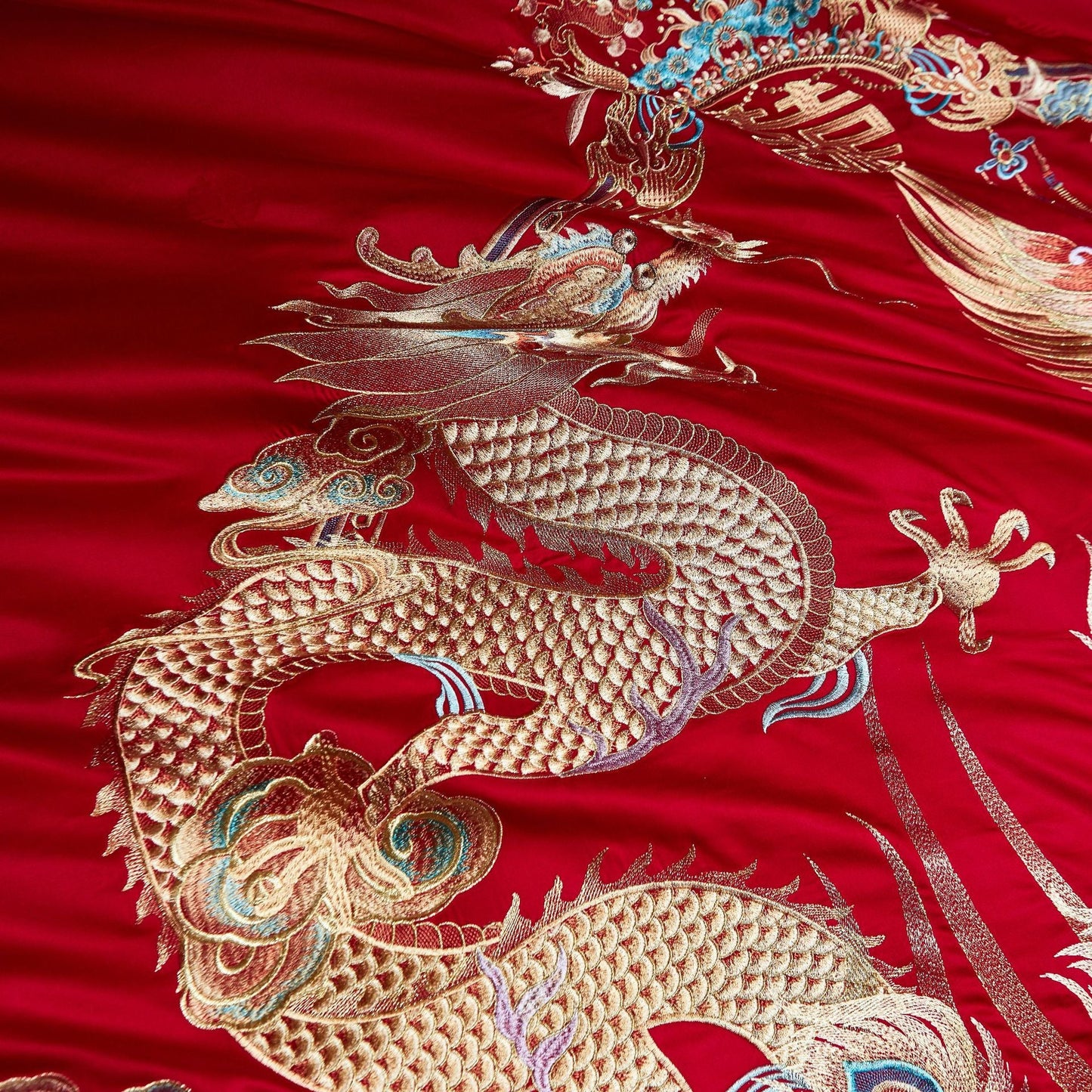 Luxury Embroidery Dragon&Phoenix Wedding Duvet Cover Set | 3CARATS