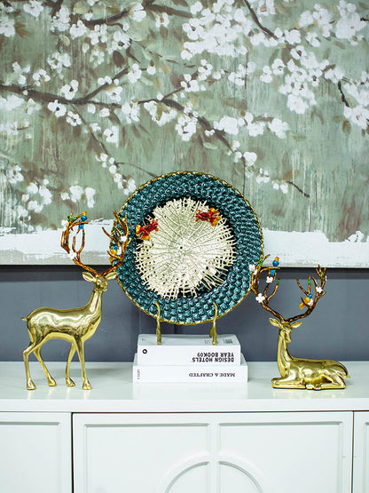 Luxury "Harmony in Water" Brass and Glass Fish Sculpture | 3CARATS