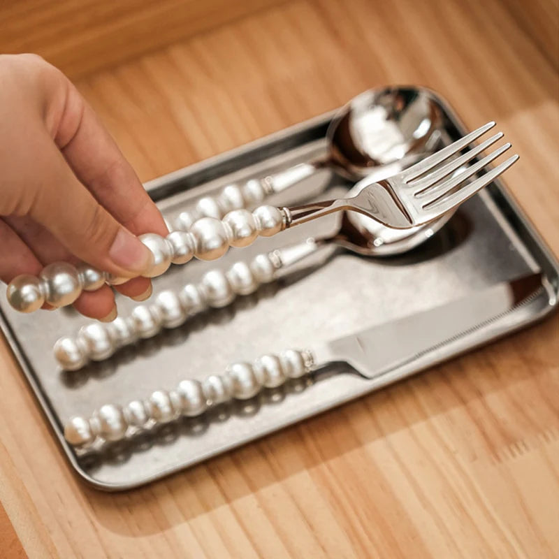 Luxury Natural Australian Pearls Cutlery Set | 3CARATS
