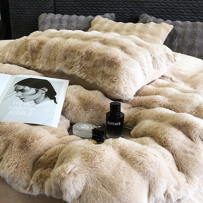 Luxury Soft Faux Rabbit Fur Duvet Cover Set | 3CARATS