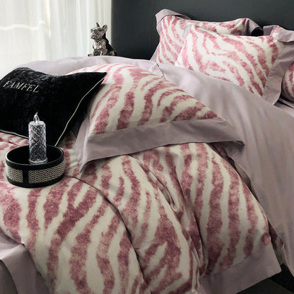 Luxury Zebra Print 120S Long-Staple Cotton Bedding Set | 3CARATS