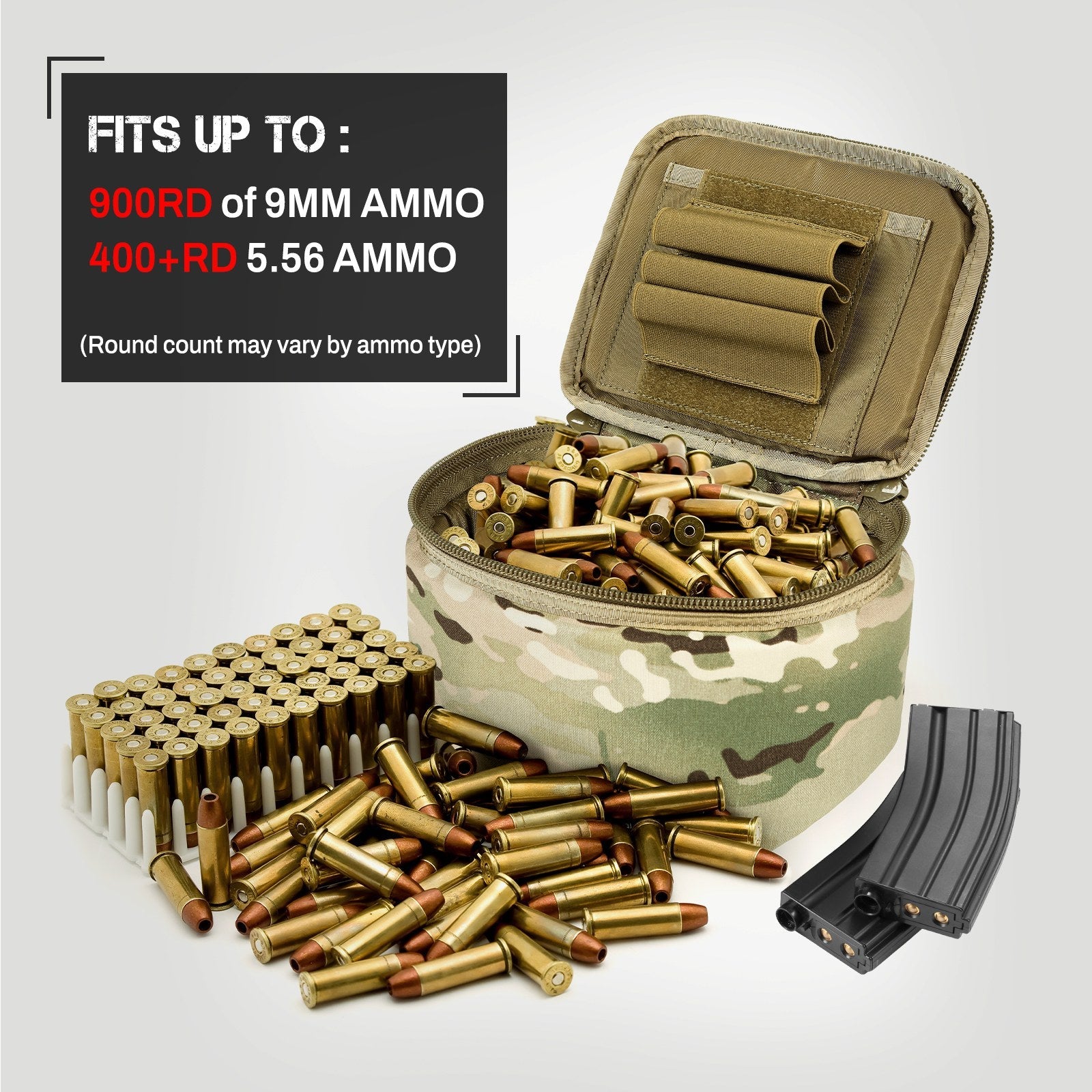 Tactical Ammo Bag, Ammos Transportation Bag for Pistol Rifle and Shotgun Range