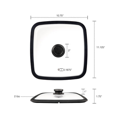 MASTERPAN Tempered Glass Lid, Fits Our 11x11" Pans (28cm)