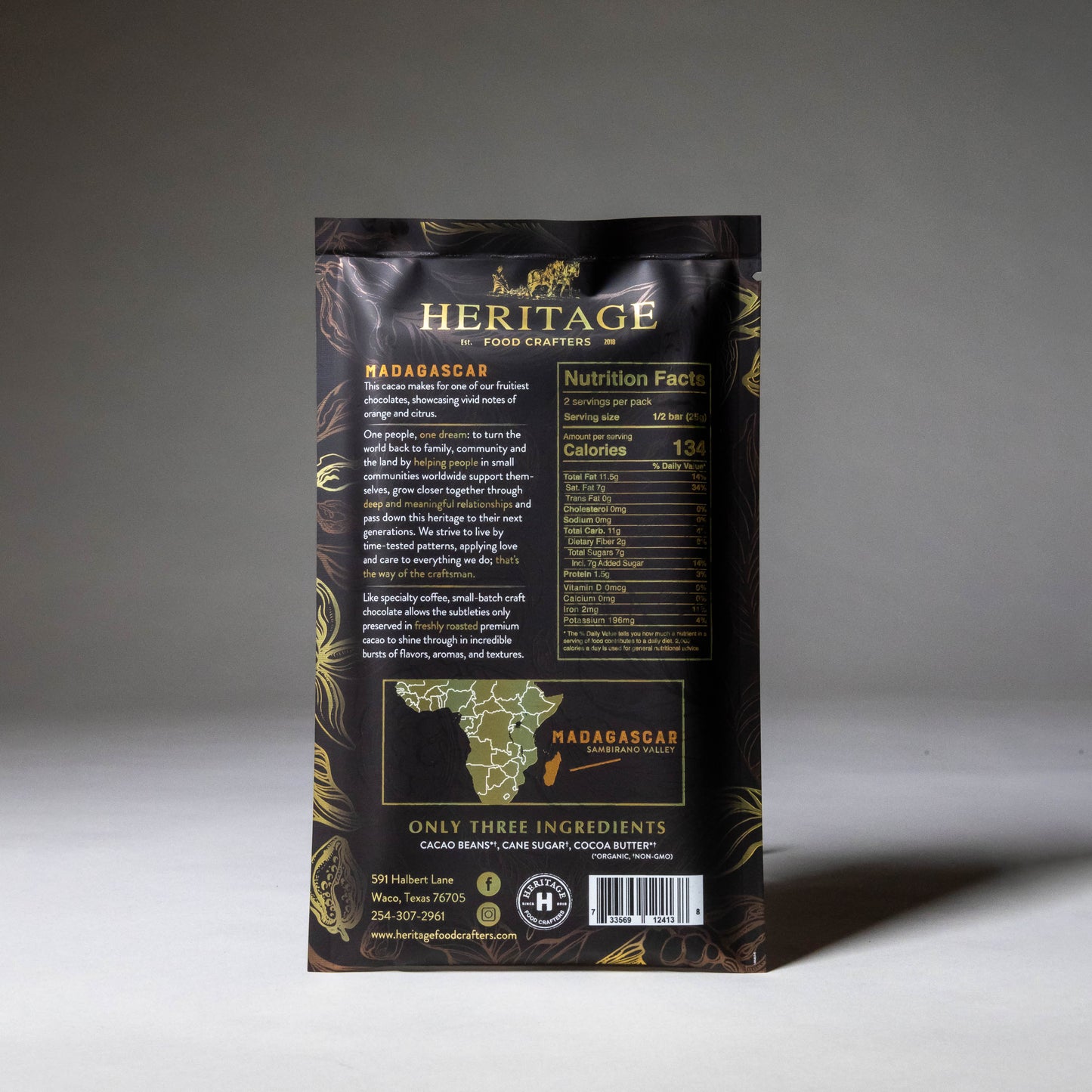 72% Madagascar Chocolate Bar 50g