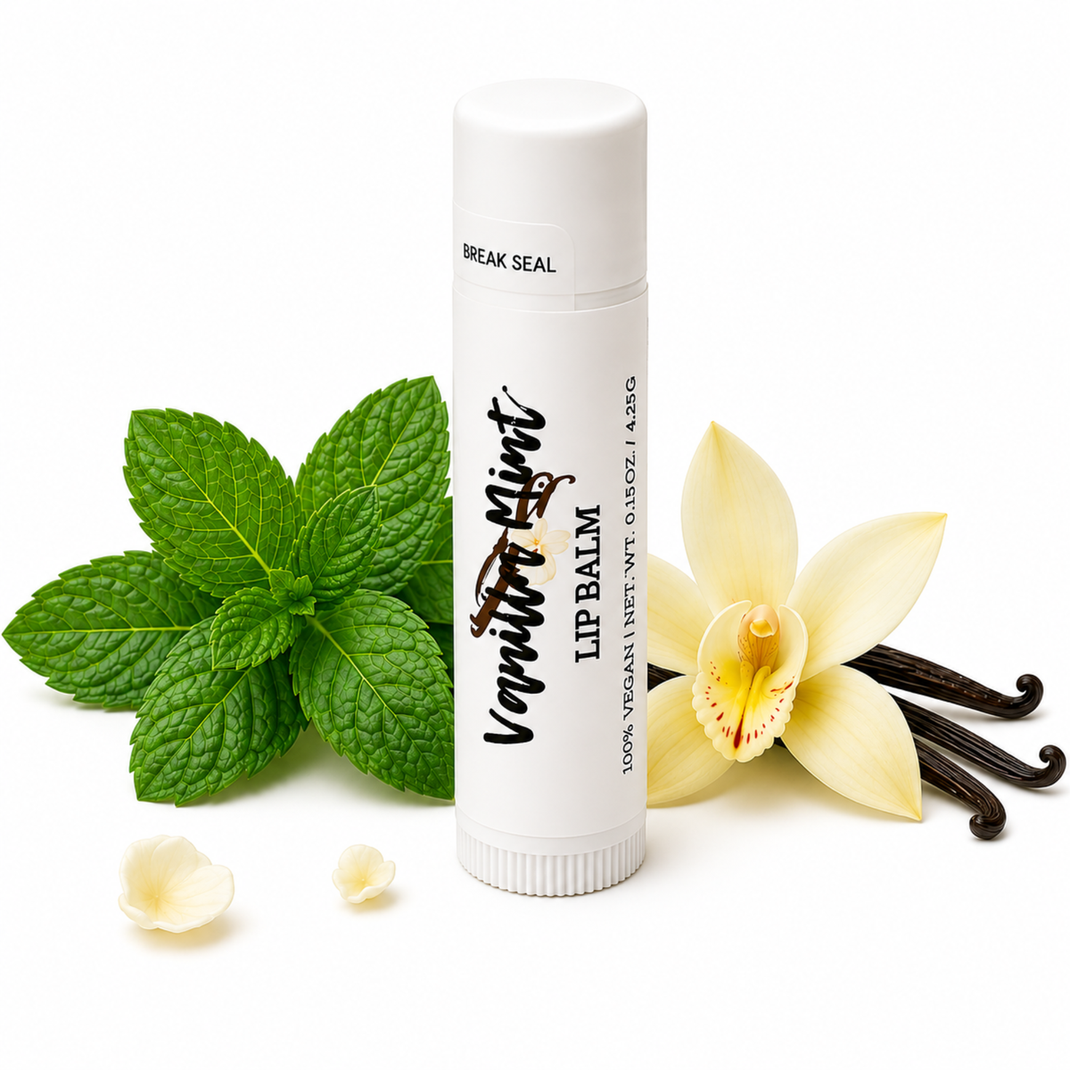 Vanilla Mint Lip Balm – Peppermint, Anise & Vanilla Moisturizing Lip Balm, Smooth Non-Greasy Lip Care, 0.15 oz