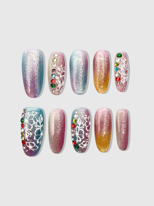 Mermaid Tail press on nails