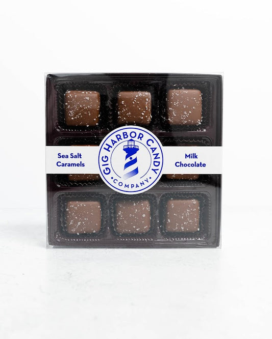 MILK CHOCOLATE SEA SALT CARAMELS - 9pc