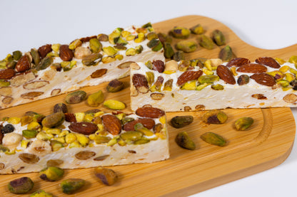 Andy Anand Gluten-Free Mixed Nut Soft Nougat Brittle, 7 oz – Wildflower Honey & Almonds, Made in Europe, No Preservatives, Birthday Gift Box