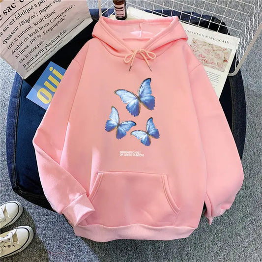"Plus Size Women's Fleece Hooded Sweater for Students"