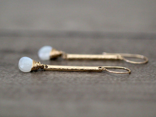 Moonstone Bar Earrings
