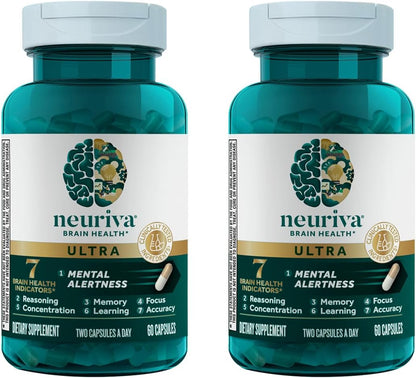 NEURIVA Brain Health Ultra Mental Alertness Supplement 60 Capsules