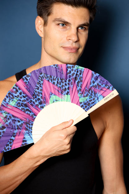 Pop Leopard Hand Fan