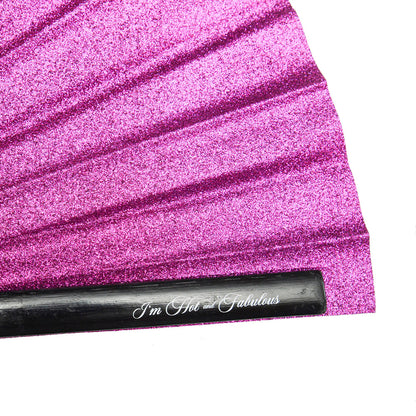 Fuchsia Mega Sparkle XL Hand Fan