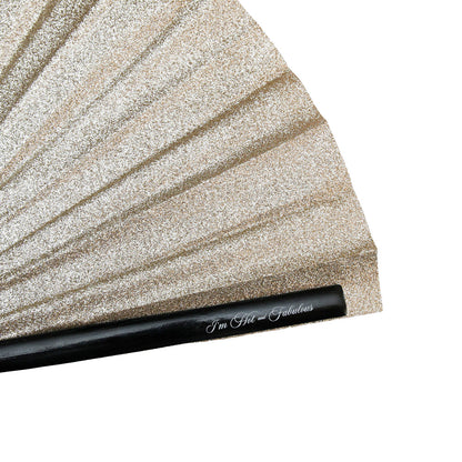 Champagne Gold Mega Sparkle XL Hand Fan