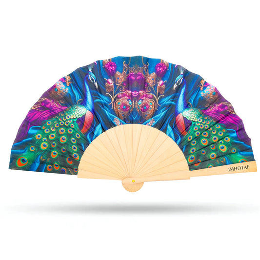 Peacock Radiance Hand Fan