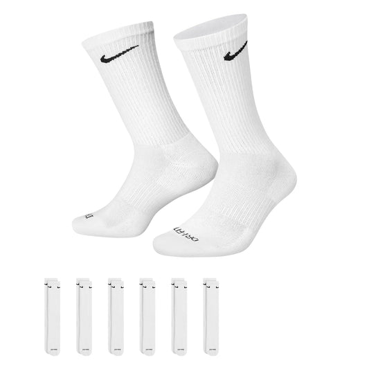 Nike Dri-Fit 6-Pack Cushioned Crew Socks - White