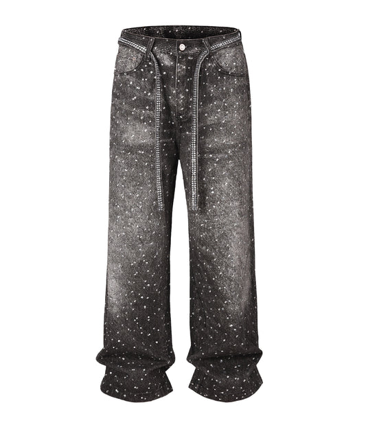 NOIR RHINESTONE DENIM