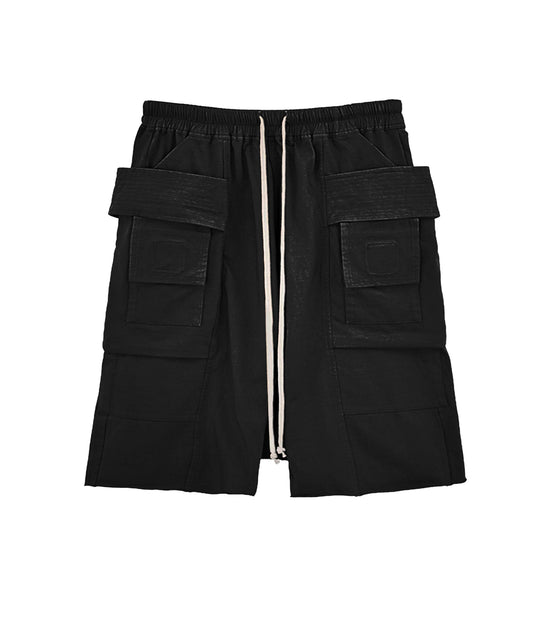 NOIR DROP-CROTCH CARGO SHORTS