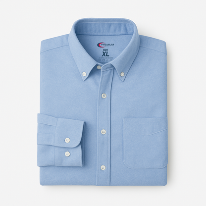 Men's Long Sleeve Oxford Shirt - Big Size