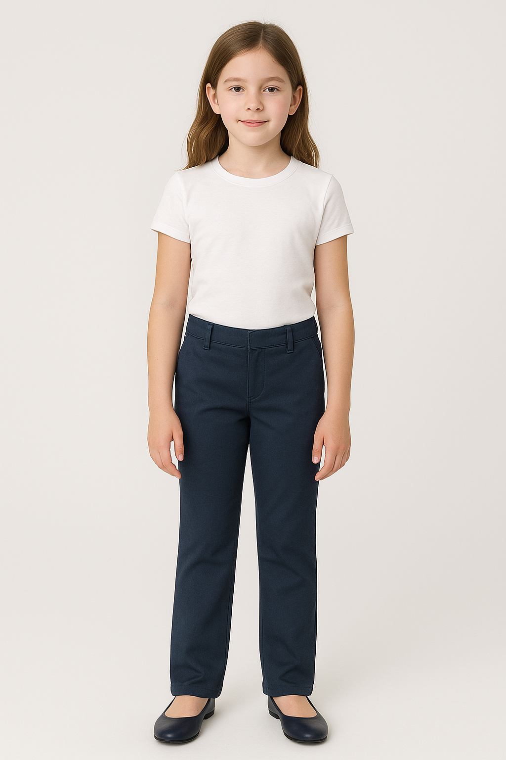 Girls Flat Front Pants