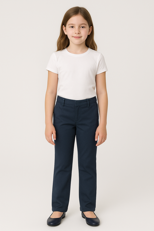 Girls Husky Flat Front Pants