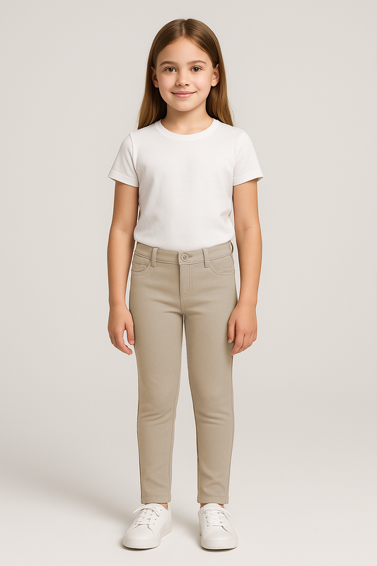 Girls Pointel Stretch Pants