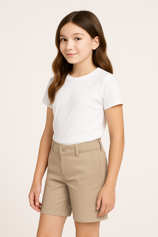 Girls Husky Flat Front Shorts