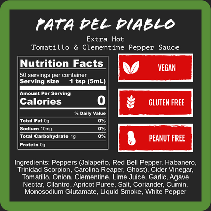 Pata del Diablo - Extra Hot Tomatillo & Tangerine (9oz)