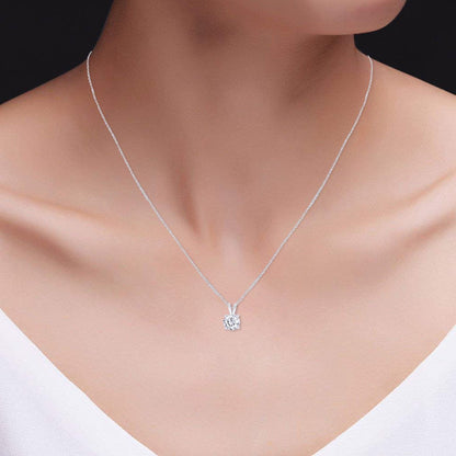 1.00 CTW Lab-Grown Round Diamond Solitaire Pendant in Solid 14K Gold – F Color, VS Clarity, AGI Certified