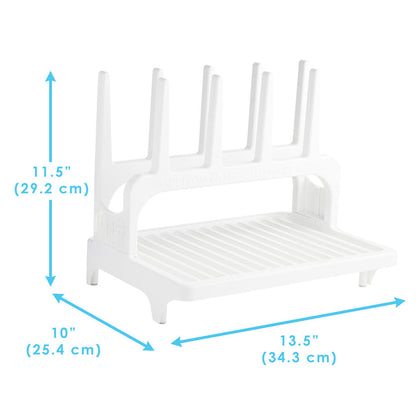 PopYum Glacier White Space Saving Drying Rack from 100% Recycled Bottles, countertop for Baby Bottles, Plastic Bags, Cups, Glass, tumblers, Compact