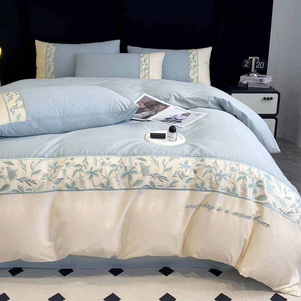 Premium French 100S Long-Staple Cotton Embroidered Bedding Set | 3CARATS
