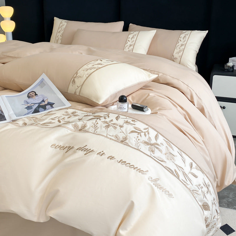 Premium French 100S Long-Staple Cotton Embroidered Bedding Set | 3CARATS