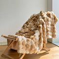 Premium Tie-Dye Faux Fur Rabbit Plush Sofa Blanket | 3CARATS